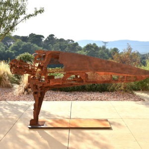 metal sculpture by Julien Allègre for the outdoor garden to buy in the shop of the gallery 22 contemporain
