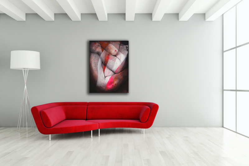 tableau peinture contemporaine figurative , acrylique sur toile d etienne gros artiste peintre in situ